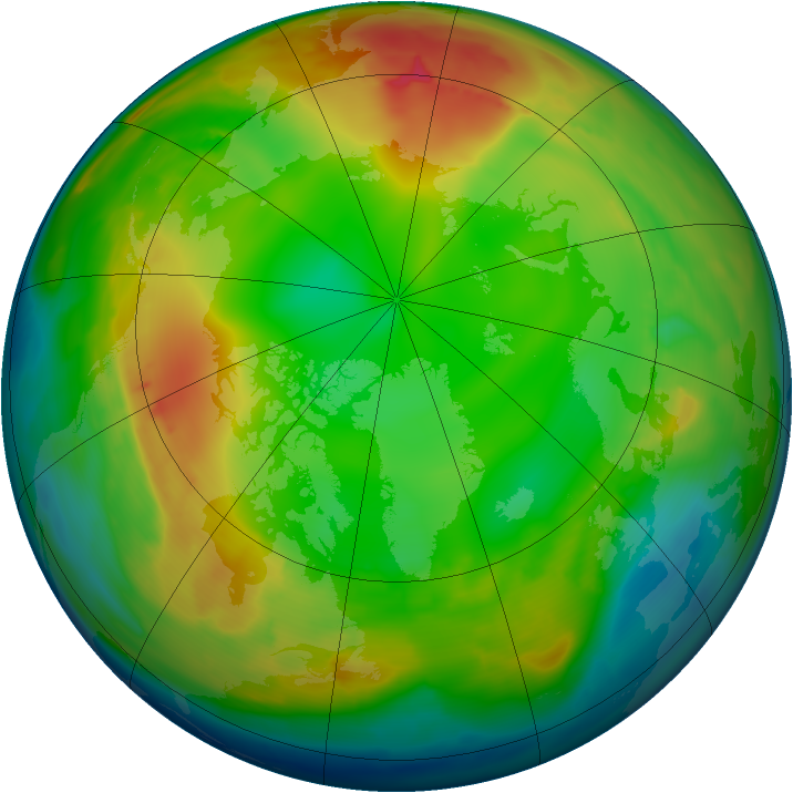 Arctic ozone map for 13 January 2011